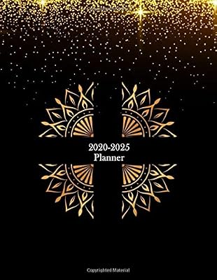 2020-2025 Planner: Elegant Shining Gold Glitter, 62 Month Calendar & Organizer, 6 Year Month's Focus, Top Goals and To-Do List Planner, 8.5"x11", Soft Cover, Premium Matte Finish