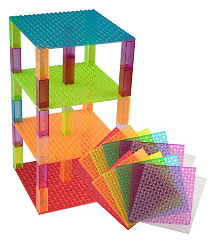 Premium Clear 6 Color Stackable Base Plates - 12 Pack 6