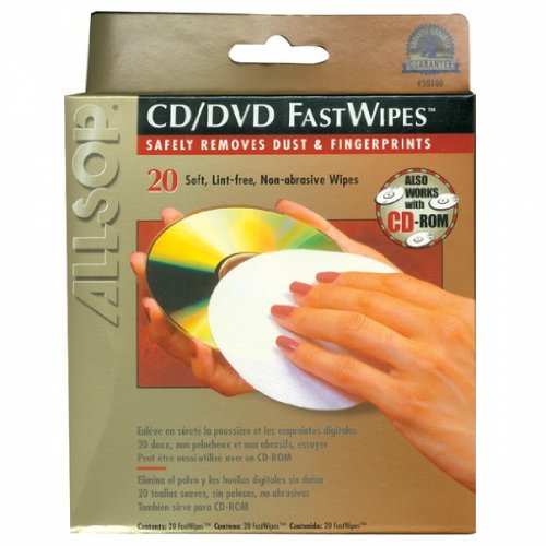 

ALLSOP 50100 20" CD FastWipes(TM), 20 pk