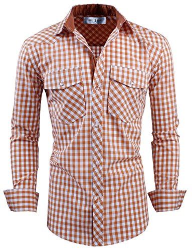 Tom's Ware Mens Classic Slim Fit Buffalo Plaid Longsleeve Shirt