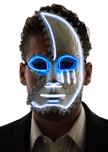 Neon Nightlife Men's Light Up Half Face Venetian Sparkle Mask