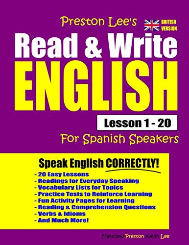 Preston Lee's Read & Write English Lesson 1 - 20 For Spanish Speakers (British Version) (Preston Lee's English For Spanish Speakers (British Version)) by Kevin Lee