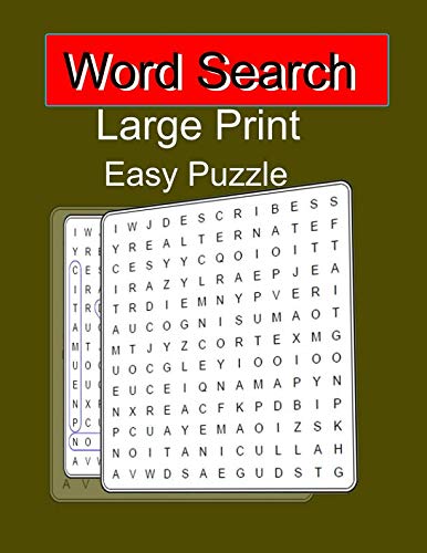 Word Search Large Print Easy Puzzle: Warm up with the easy puzzles and then move on to more challenging brain teasers for hours of entertainment. by kukkik TE TE