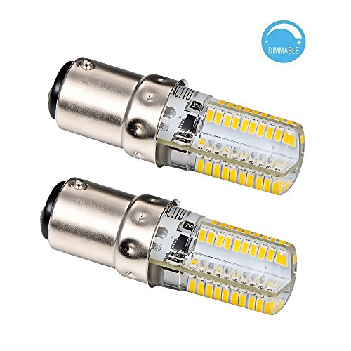 LJY 2Pcs Pack Ba15d 4W Dimmable 80-LED Warm White Light Bulbs, 3000-3200K, 300-320LM, 110V AC