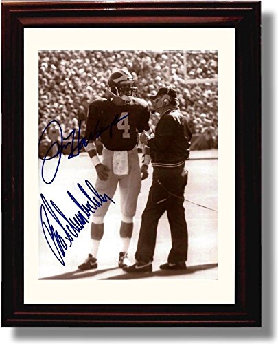 Framed Jim Harbaugh & Bo Schembechler Michigan Wolverines Autograph Replica Print