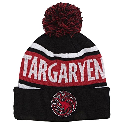 Game Of Thrones Targaryen House Embroidered Patch Pom Beanie Hat