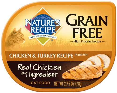Nature's Recipe Grain Free Chicken and Turkey Recipe In Broth Wet Cat Food, 2.75-Ounce