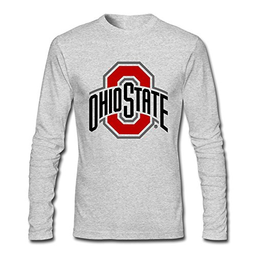 Man NCAA Ohio State Buckeyes Logo Customized 100% Cotton Long Sleeve Tee Shirts By Mjensen