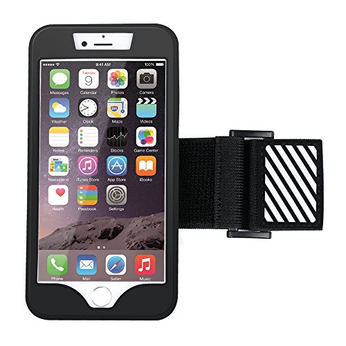 iPhone 6 & 6S Sport Armband-YOKIRIN Running Phone Case Holder Silicone iPod Touch with Reflective Band for iPhone 6S iPhone 6 (Black)