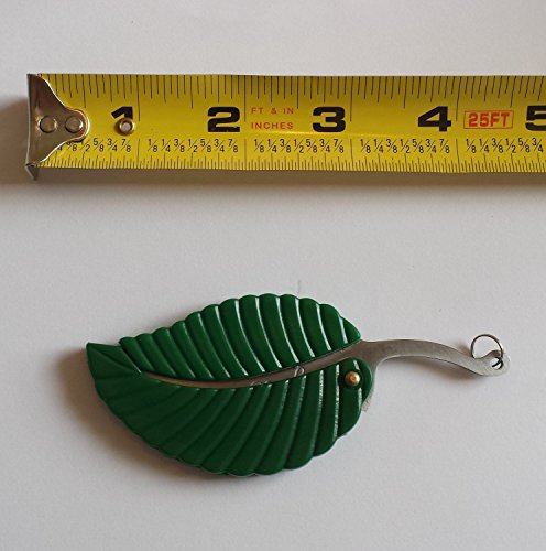 4" Leaf Stainless Steel Folding Pocket Keychain Knife - Sharp Compact - Image 3