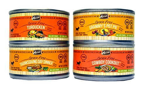 Merrick Grain Free Canned Dog Food Variety Bundle - 4 Flavors (Turducken, Thanksgiving Day Dinner, Grammy's Pot Pie, and Cowboy Cookout) - 3.2 Ounces Each (12 Total Cans - 3 of Each Flavor)