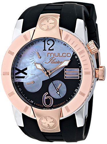 MULCO Unisex MW5-1877-023 ILUSION CRESCENT Analog Display Swiss Quartz Black Watch