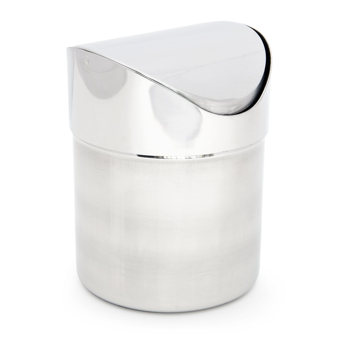 

Relaxdays Table Dustbin Bathroom Waste Bin Mini 1.2L Stainless Steel