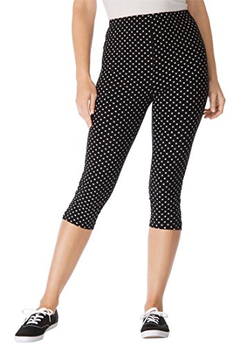 Woman Within Women's Plus Size Capri Length Stretch Knit Leggings