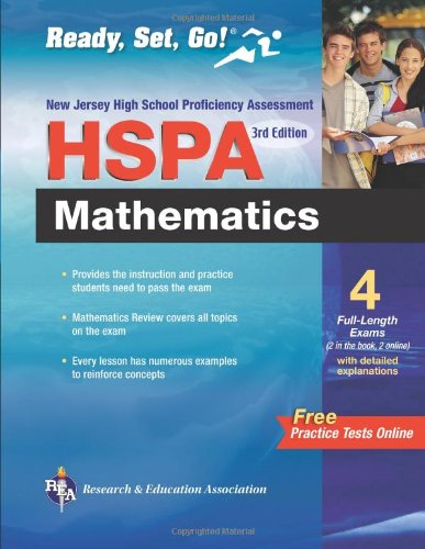 NJ HSPA Math with Bonus Online Tests 3rd Ed (New Jersey HSPA Test Preparation) by Mel Friedman