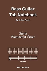 Bass Guitar Tab Notebook: Blank Manuscript Paper