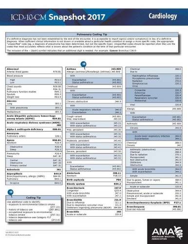 ICD-10-CM 2017 Snapshot Coding Card: Cardiology by American Medical Association