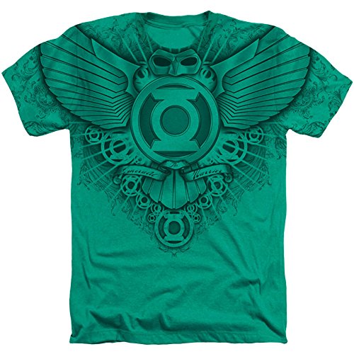 Green Lantern Sublimation Winged Logo Mens Pullover Hoodie