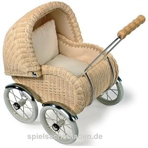 Puppenwagen Korbgeflecht