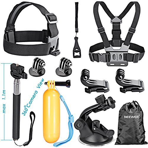 Neewer®8-en-1 Kit de accesorios para Gopro Hero 4 héroe Negro Plata HD 4 3 + 3 2 1, SJ4000, SJ5000,...