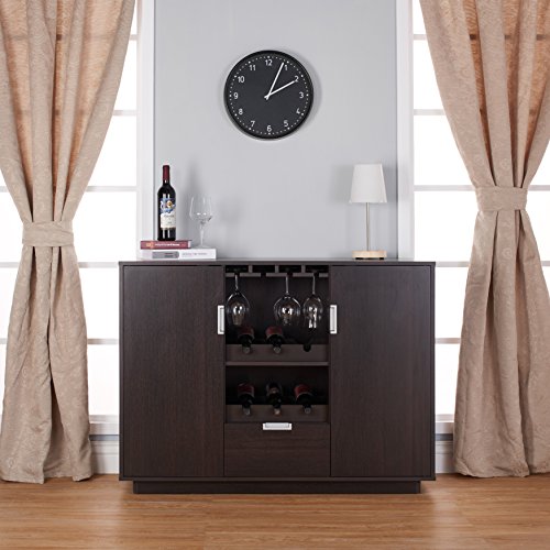 

Furniture of America Mendocino Wine Cabinet Buffet, Espresso