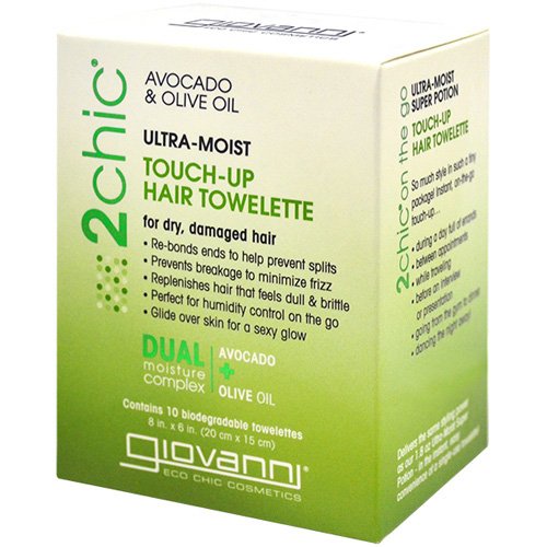 

New - Giovanni Hair Care Products Touch Up Hair Towelette - 2Chic Ultra Moist - 10 ct