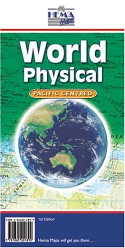 World Physical Map (Pacific-Centered) by Hema by Hema Maps