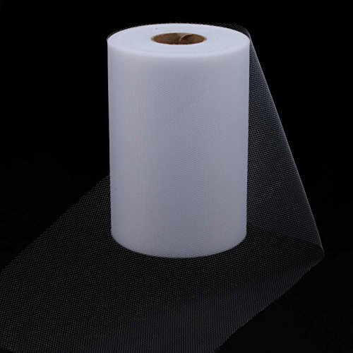vLoveLife White 6 Inch x 100 Yards Tulle Roll Spool Fabric Table Runner Chair Sash Bow Tutu Skirt Sewing Crafting Fabric Wedding Party Gift Ribbon