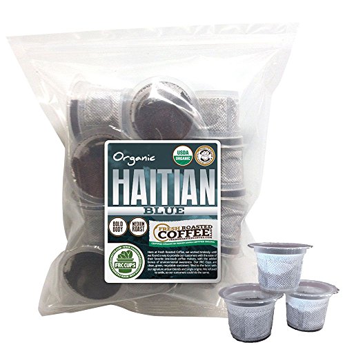 Haitian Blue Coffee Organic, 12 ct. FRC Cups, Fresh Roasted Coffee LLC.