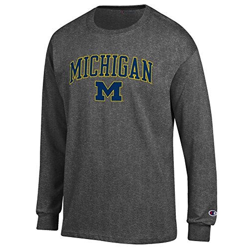 Michigan Wolverines Long Sleeve Tshirt Charcoal