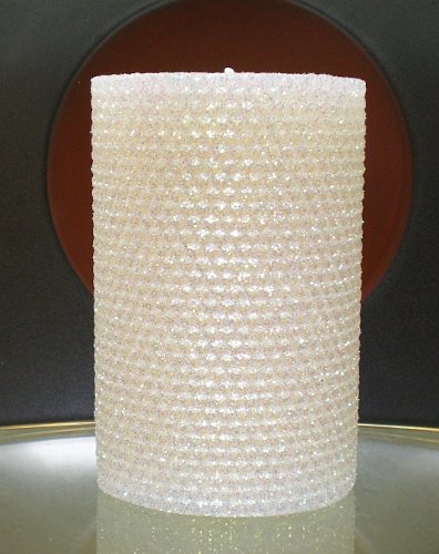 

Deluxe 135 Hour-6 Inch Natural Beeswax Hybrid Pillar Glitter Candle, White Lotus Color