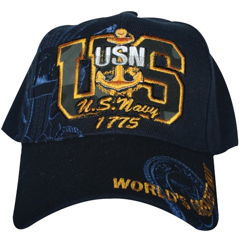 Fox Outdoor 78-511 Embroidered Ball Cap, Navy Blue - US Navy 1775