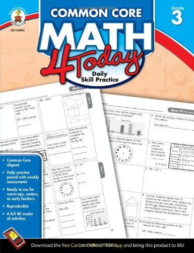 Common Core Math 4 Today, Grade 3: Daily Skill Practice by Erin McCarthy
