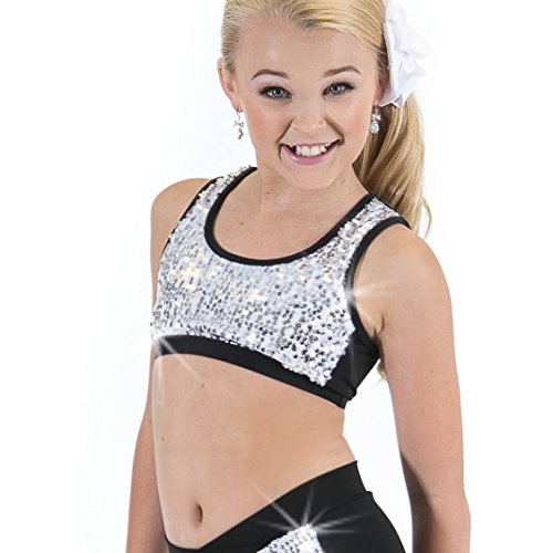 Algopix Similar Product 19 - Gia Mia Girls Sequin Block Dance Bra