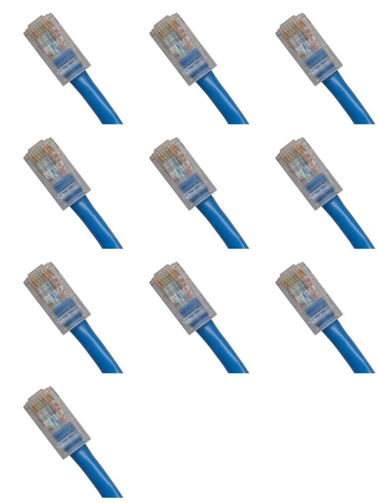 

10 Ft (10ft) Cat5e Ethernet Network Patch Cable RJ45 (10 Pack) Blue