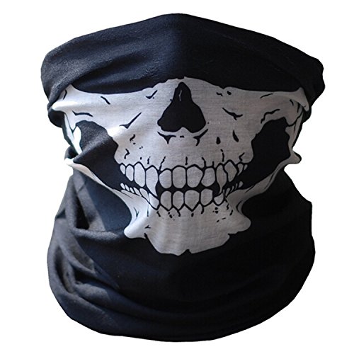 Gosear-Cráneo Bandana de máscara protectora de polvo para Cara cuello en Motos(Poliester,Negro)