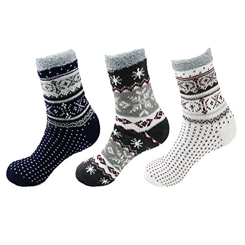 BambooMN Brand - Women's Extra Thick Super Soft Warm Fuzzy Cozy Home Socks