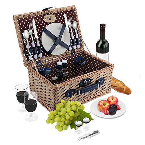 Algopix Similar Product 9 - Wicker Picnic Basket Set  2 Person