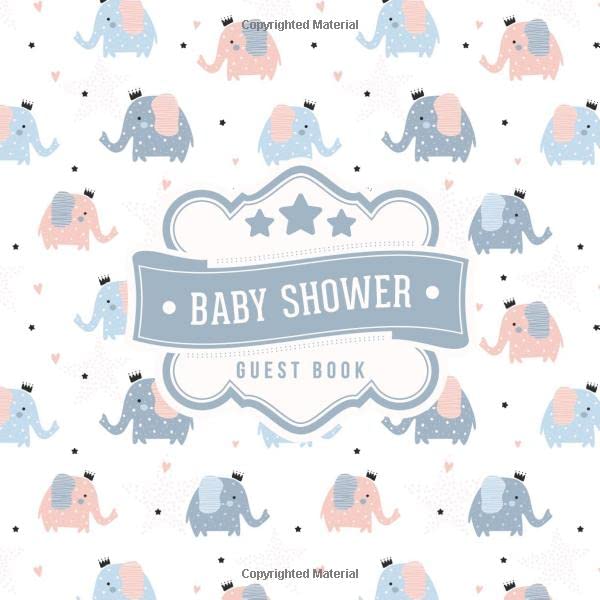Baby Shower Guest Book: Elephant Prince Princess Pattern | + BONUS Gift Tracker Log | Keepsake Guestbook | Advice Wishes and Predictions by Pink Willow Print