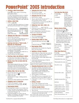 Microsoft PowerPoint 2003 Introduction Quick Reference Guide (Cheat Sheet of Instructions, Tips and Shortcuts - Laminated Card) by Beezix Inc. (2004-03-01)