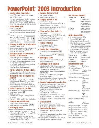 Microsoft PowerPoint 2003 Introduction Quick Reference Guide (Cheat Sheet of Instructions, Tips and Shortcuts - Laminated Card) by Beezix Inc. (2004-03-01) by Beezix Inc.