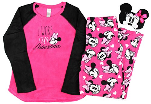 Disney Minnie Mouse Plush Pajama Sleep Set w/ Eyemask