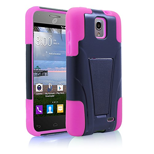 Alcatel One Touch Pop star LTE Case, Starshop Straight Talk Alcatel One Touch Pop star LTE A845L Prepaid Smartphone Premium Durable Rugged Shell Hybrid Protective Phone Case Cover with Built in Kickstand Pink