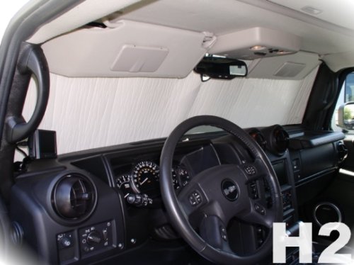 Sunshade for Hummer H2 Year(s)2002 2003 2004 2005 2006 2007 2008 2009 2010 HEATSHIELD Custom-fit Sunshade #029