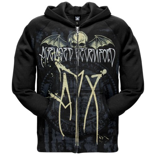 Avenged Sevenfold - Mens Deathbat Splatter Zip Hoodie