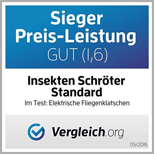 Insekten Schröter Elektrische Vliegenmepper - Racket Design - Zonder Gif Of Geur - Incl. Opbergtas - Werkt Op 2x AA Batterij