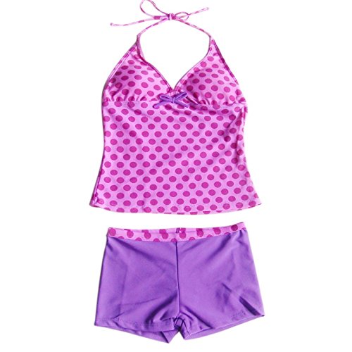 iiniim Girls Fancy Polka Dots 2 Piece Halter Tankini Swimwear Swimsuit Summer Wear