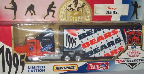 

Chicago Bears 1995 NFL 1/87 Diecast Tractor Trailer Peterbilt Kenworth Truck Collectible Limited Edition Football Team Car By White Rose Matchbox