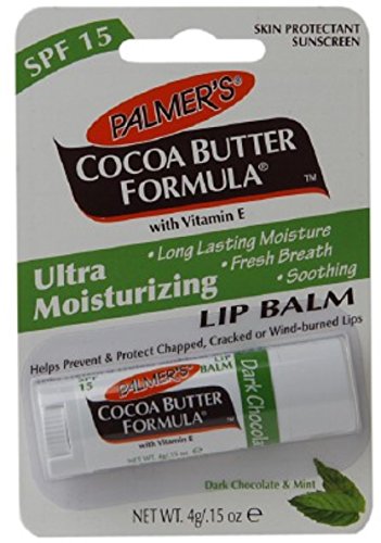 Palmer's Cocoa Butter Formula Ultra Moisturizing Lip Balm SPF 15 Dark, Chocolate & Mint 0.15 oz (Pack of 2)