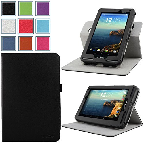 HOTCOOL Verizon Ellipsis 7 Case - Detachable Multi-angle Rotating PU Leather Cover Case For Verizon Ellipsis 7 4G LTE Tablet, Black